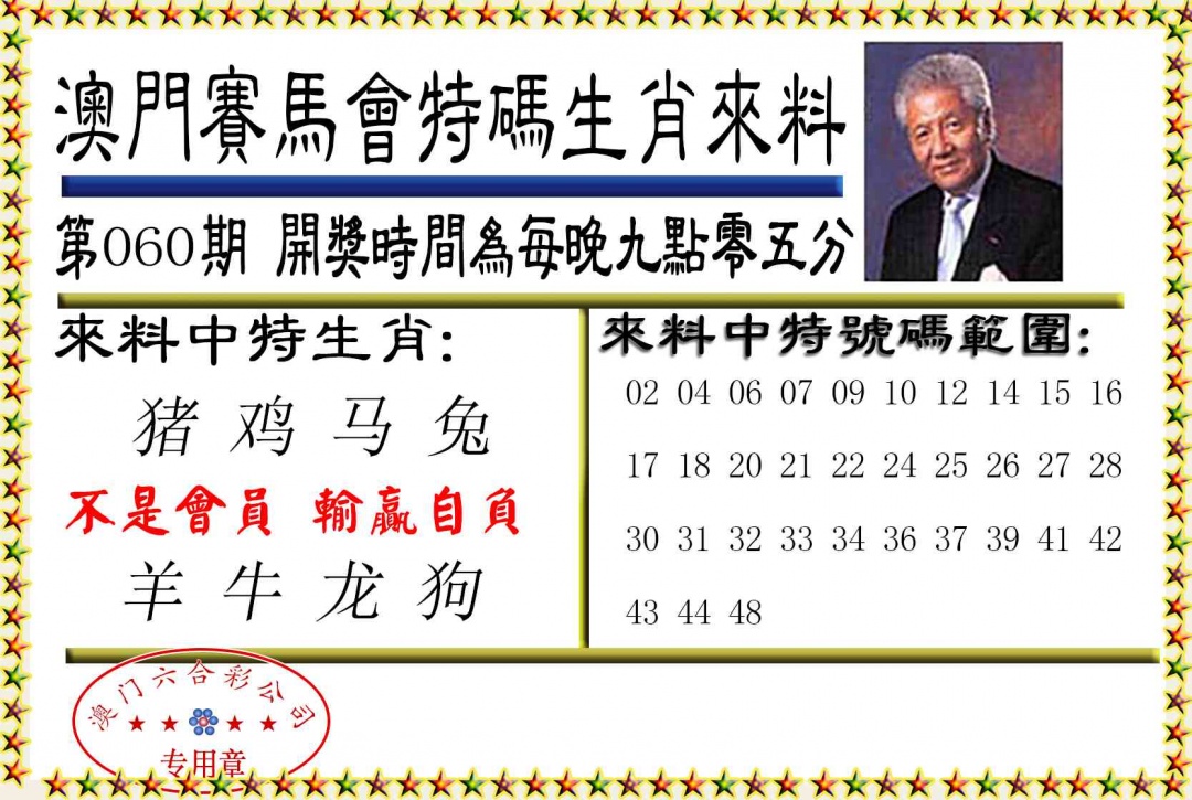 060期特码生肖来料[图]