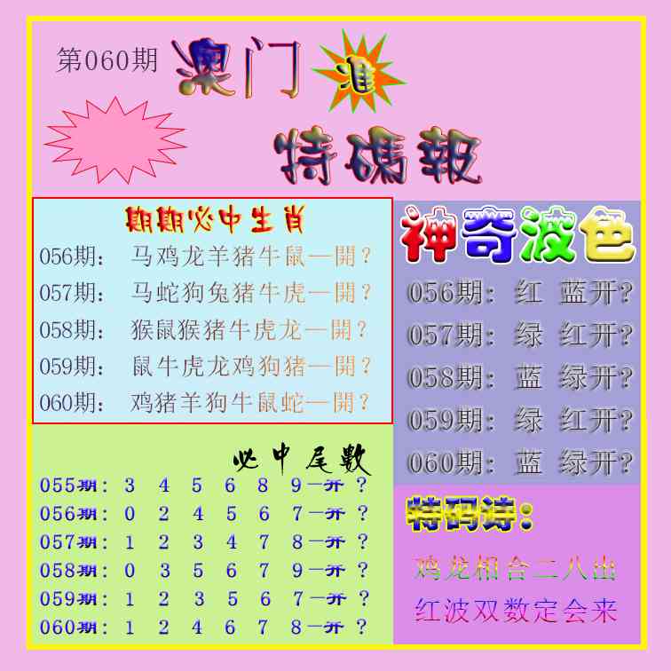 060期生财有道特码报[图]