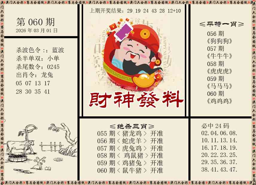 060期财神发料[图]