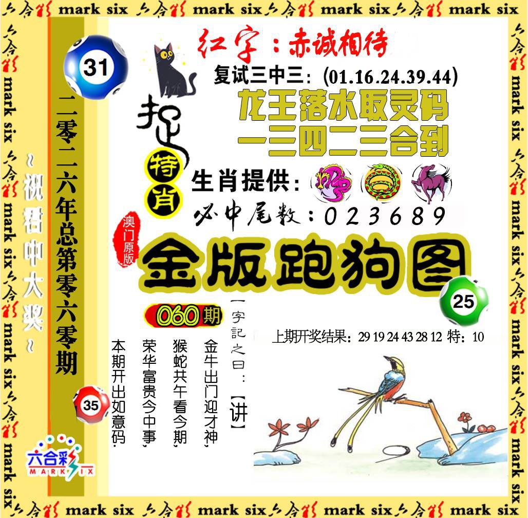 060期金版跑狗图[图]