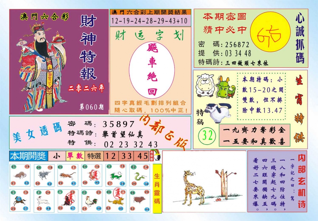 060期财神特报[图]