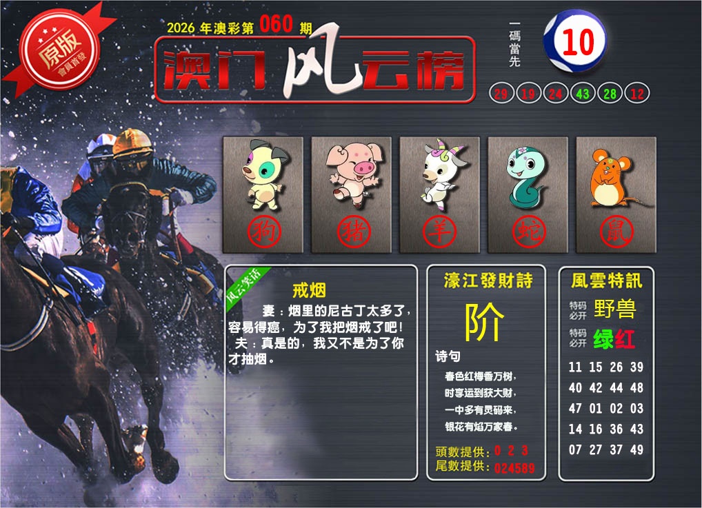 060期澳门风云榜[图]