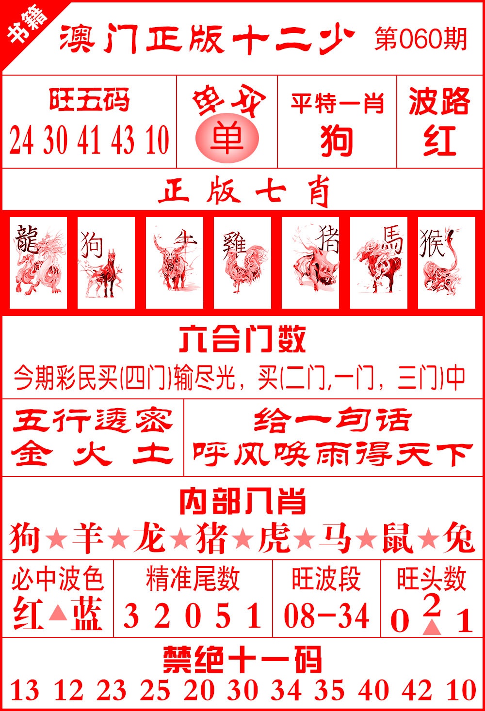 060期澳门十二少[图]