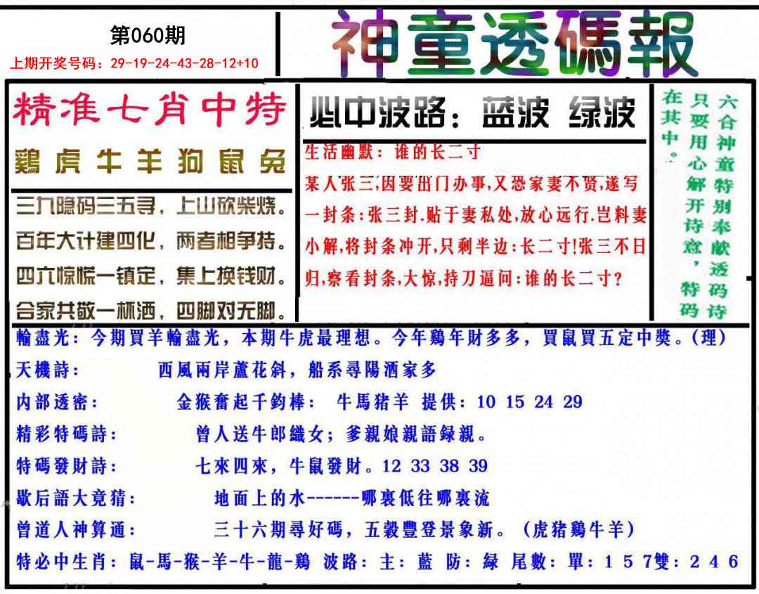 060期神童透码报[图]