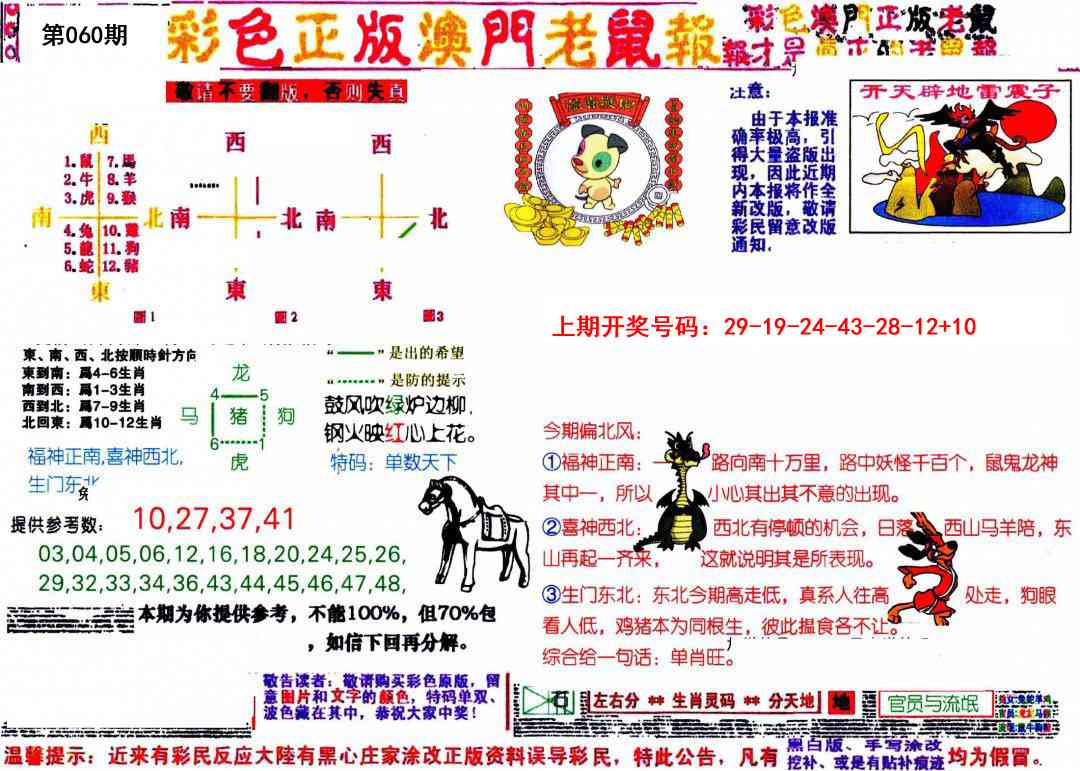 060期彩色正版澳门老鼠报[图]
